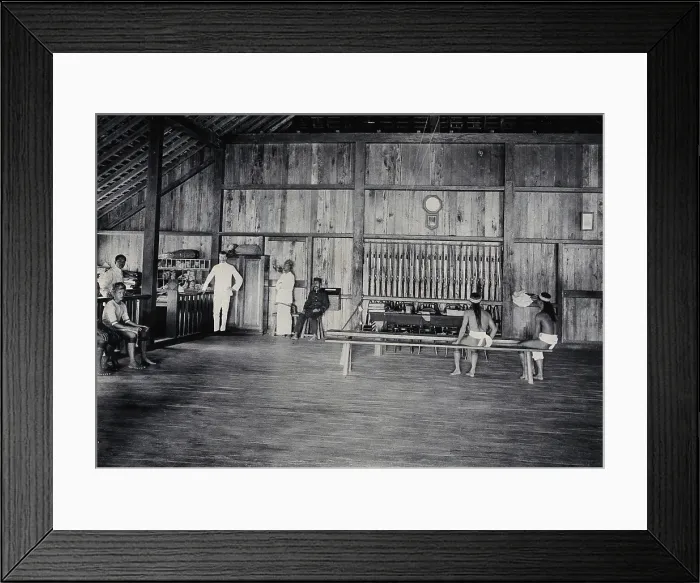Framed Print : Sarawak: interior of the Baram Fort, c1900. Creator: Unknown Framed Print : Sarawak: interior of the Baram Fort, c1900. Creator: Unknown