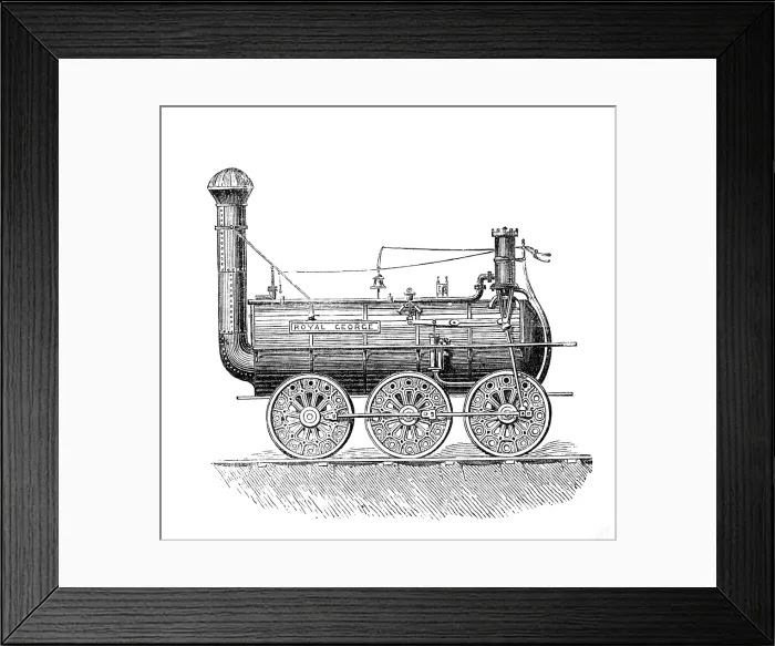 Framed Print : George Stephenson, Father of Railways: the Royal George, 1881. Creator: Unknown Framed Print : George Stephenson, Father of Railways: the Royal George, 1881. Creator: Unknown