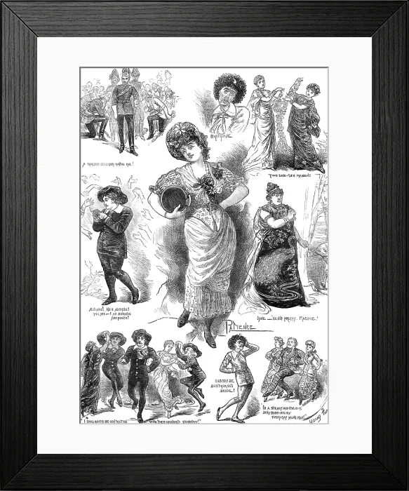 Framed Print : Sketches from 'Patience, ' at the Opera Comique, 1881. Creator: Swain Framed Print : Sketches from 'Patience, ' at the Opera Comique, 1881. Creator: Swain