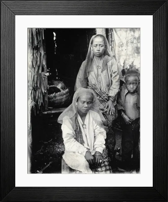 Framed Print : Sarawak: two Malay women and a child, c1900. Creator: Unknown