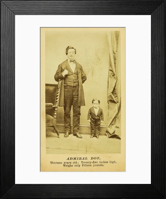 Framed Print : Admiral Dot : thirteen years old; twenty-five inches high, weighs only fifteen pounds, [1872?]. Creator: Unknown