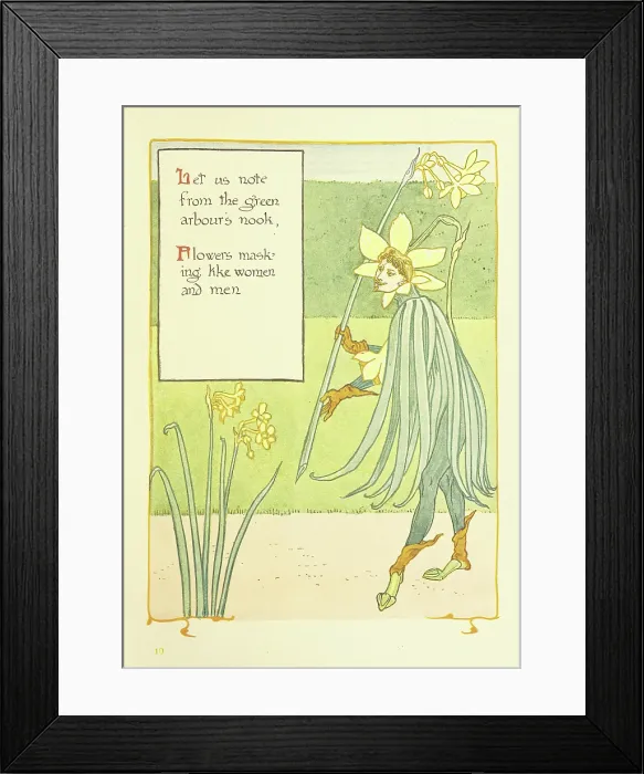 Framed Print : Let us note from the green arbour's nook, Flowers masking like women and men, 1899 Framed Print : Let us note from the green arbour's nook, Flowers masking like women and men, 1899
