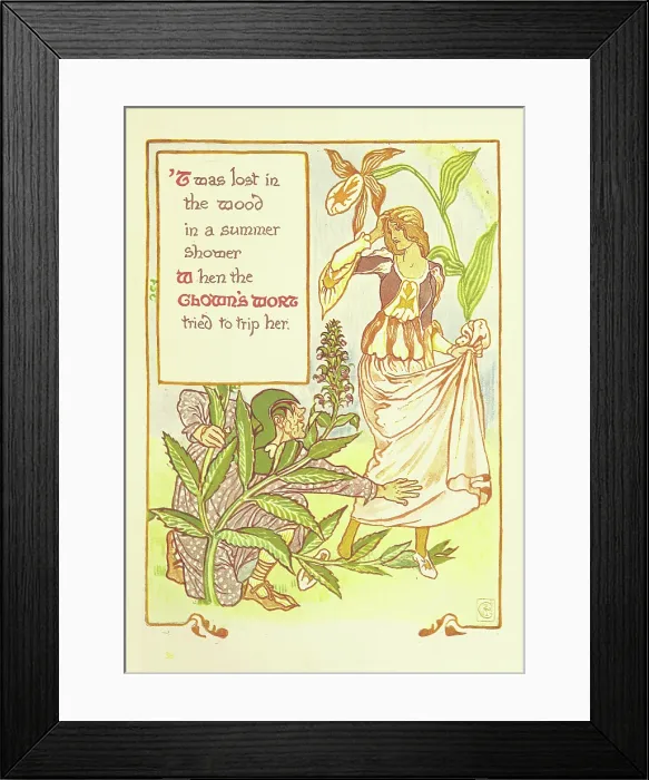Framed Print : Twas lost in the wood in a summer shower When the Clown's Wort tried to trip her, 1899 Framed Print : Twas lost in the wood in a summer shower When the Clown's Wort tried to trip her, 1899