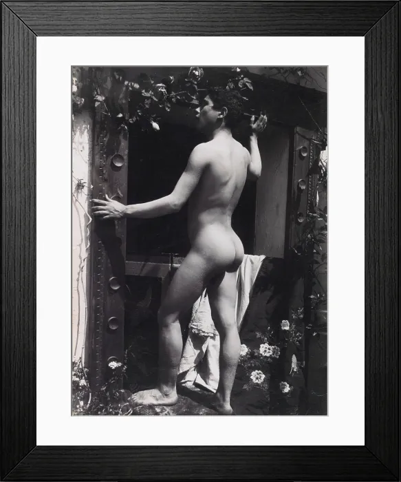 Framed Print : A Sicilian male, posing naked outdoors, by a doorway, c1900. Creator: Guglielmo Pluschow Framed Print : A Sicilian male, posing naked outdoors, by a doorway, c1900. Creator: Guglielmo Pluschow