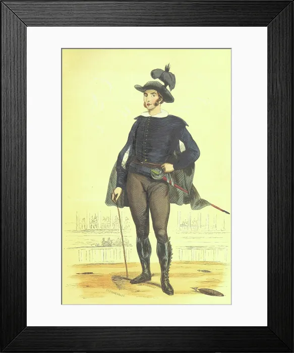 Framed Print : Sheriff of the bullring [?], 1848. Creators: Adolphe Francois Pannemaker, Estaquier
