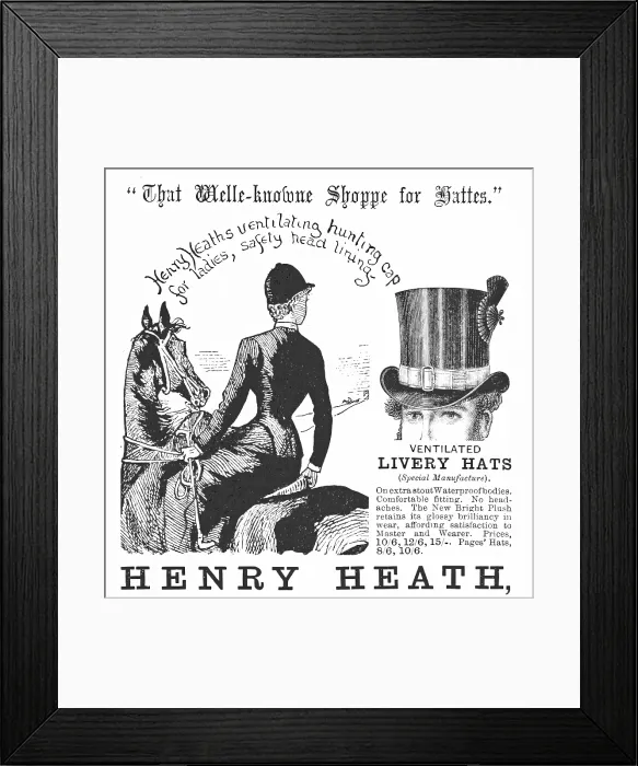 Framed Print : Henry Heath, 'That Welle-knowne Shoppe for Hattes', 1884. Creator: Unknown Framed Print : Henry Heath, 'That Welle-knowne Shoppe for Hattes', 1884. Creator: Unknown