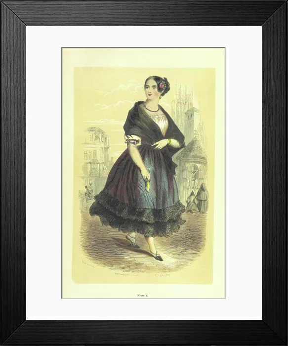 Framed Print : Manola, 1848. Creators: Markaert, Clerman Framed Print : Manola, 1848. Creators: Markaert, Clerman