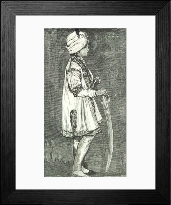 Framed Print : Indian youth in profile, 1879. Creator: Valentine Cameron Prinsep Framed Print : Indian youth in profile, 1879. Creator: Valentine Cameron Prinsep