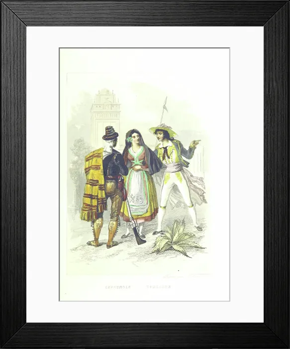 Framed Print : Spaniards - Toreador, 1858. Creators: Rouargue Brothers, Emile Rouargue, Adolphe Rouargue Framed Print : Spaniards - Toreador, 1858. Creators: Rouargue Brothers, Emile Rouargue, Adolphe Rouargue