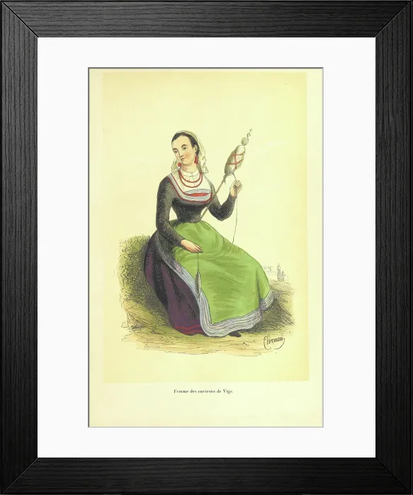 Framed Print : Woman from Vigo, 1848. Creators: Clerman, Duverger Framed Print : Woman from Vigo, 1848. Creators: Clerman, Duverger