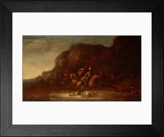 Framed Print : Battle Scene, 17th century. Creator: Unknown Framed Print : Battle Scene, 17th century. Creator: Unknown