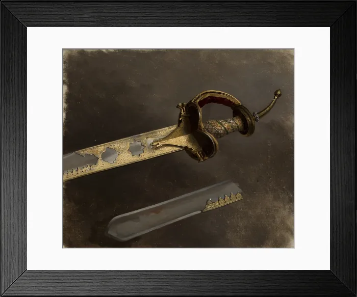 Framed Print : Study of a Sabre, before 1874. Creator: Stanislaus von Chlebowski Framed Print : Study of a Sabre, before 1874. Creator: Stanislaus von Chlebowski