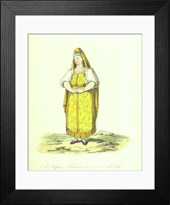 Framed Print : A Russian Tradesman's Wife in her Gala Dress, 1813. Creator: Joseph Constantine Stadler. A Russian Tradesman's Wife in her Gala Dress, 1813 Framed Print : A Russian Tradesman's Wife in her Gala Dress, 1813. Creator: Joseph Constantine Stadler. A Russian Tradesman's Wife in her Gala Dress, 1813