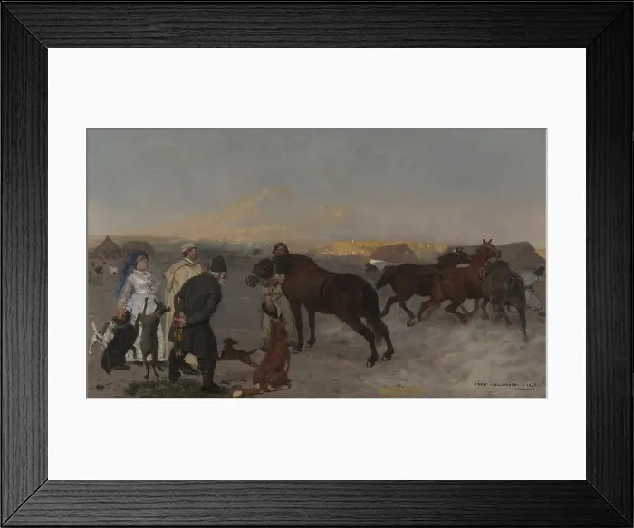 Framed Print : On the Farm, 1875. Creator: Jozef Chelmonski Framed Print : On the Farm, 1875. Creator: Jozef Chelmonski