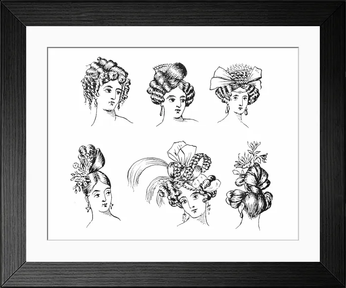 Framed Print : Early 19th-century hairstyles, 1896. Creator: Unknown Framed Print : Early 19th-century hairstyles, 1896. Creator: Unknown