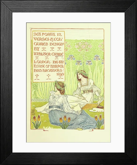 Framed Print : Painting in a garden, 1899. Creator: Walter Crane Framed Print : Painting in a garden, 1899. Creator: Walter Crane