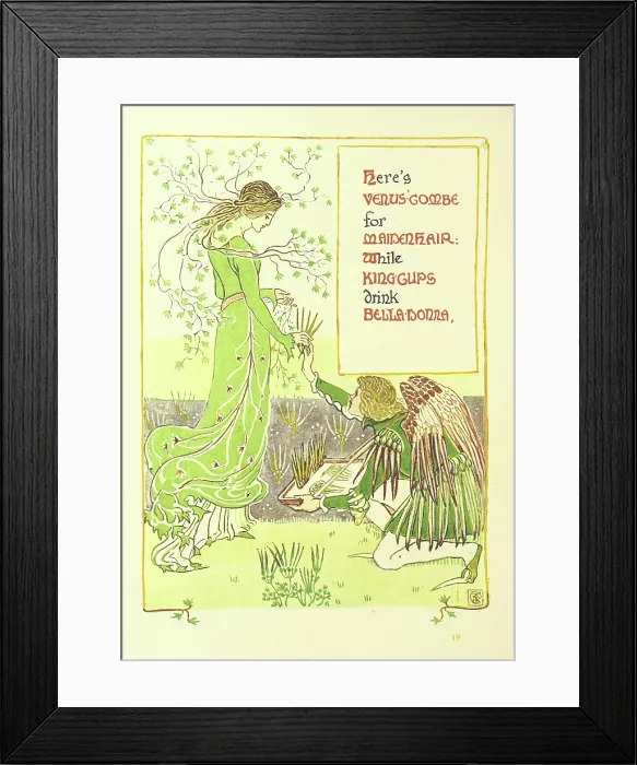 Framed Print : Here's Venus'-Combe for Maidenhair: While King-Cups drink Bella-Donna, 1899 Framed Print : Here's Venus'-Combe for Maidenhair: While King-Cups drink Bella-Donna, 1899