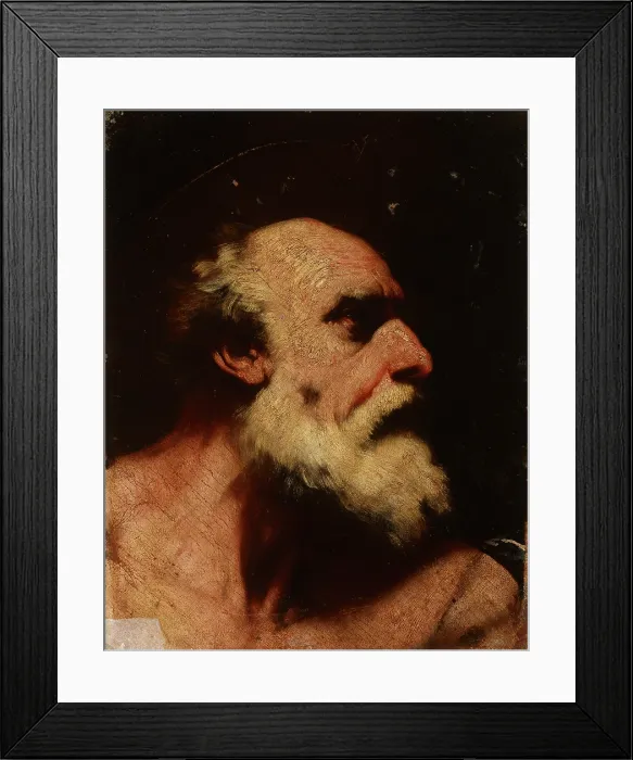 Framed Print : Head of an Old Man (Saint Jerome), 17th century. Creator: Follower of Jusepe de Ribera Framed Print : Head of an Old Man (Saint Jerome), 17th century. Creator: Follower of Jusepe de Ribera