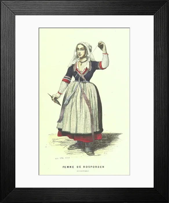 Framed Print : Woman from Rosporden (Finistere), 1859. Creator: Lacoste Framed Print : Woman from Rosporden (Finistere), 1859. Creator: Lacoste