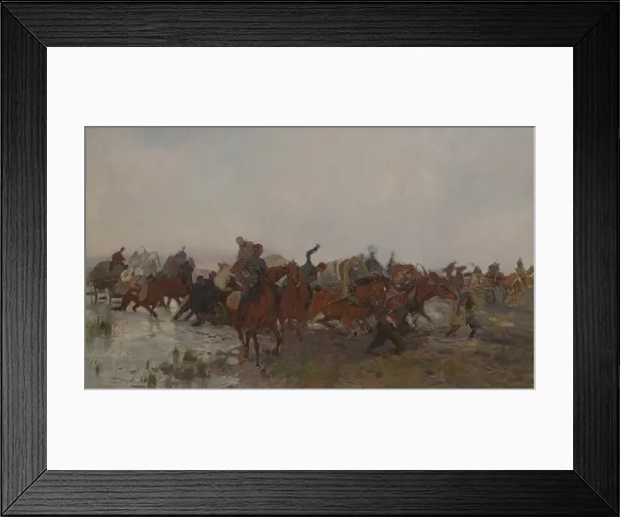 Framed Print : Cossacks in the Marsh, between 1881-1887. Creator: Jozef Chelmonski Framed Print : Cossacks in the Marsh, between 1881-1887. Creator: Jozef Chelmonski