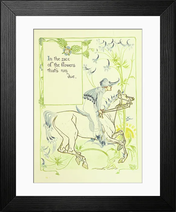 Framed Print : In the race of the flowers that's run due, 1899. Creator: Walter Crane. In the race of the flowers that's run due, 1899. Creator: Walter Crane Framed Print : In the race of the flowers that's run due, 1899. Creator: Walter Crane. In the race of the flowers that's run due, 1899. Creator: Walter Crane