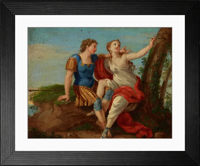 Framed Print : Couple in Love-Angelica and Medor, 2nd half of 18th century. Creator: Unknown Framed Print : Couple in Love-Angelica and Medor, 2nd half of 18th century. Creator: Unknown
