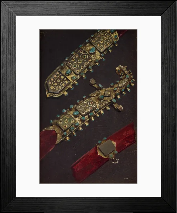 Framed Print : Study of a Turkish Sabre from the 17th C. c1879. Creator: Stanislaus von Chlebowski Framed Print : Study of a Turkish Sabre from the 17th C. c1879. Creator: Stanislaus von Chlebowski