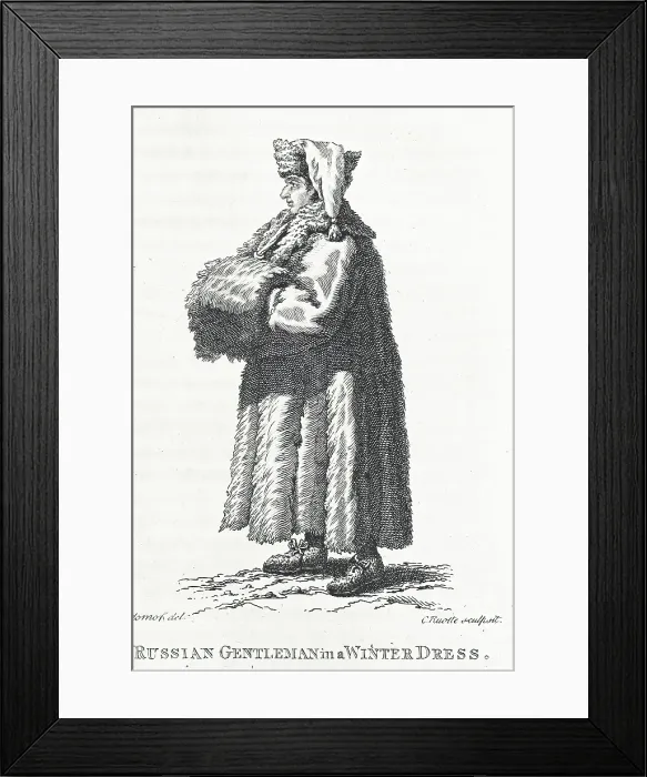 Framed Print : Russian Gentleman in a Winter Dress, 1802. Creator: Louis Charles Ruotte