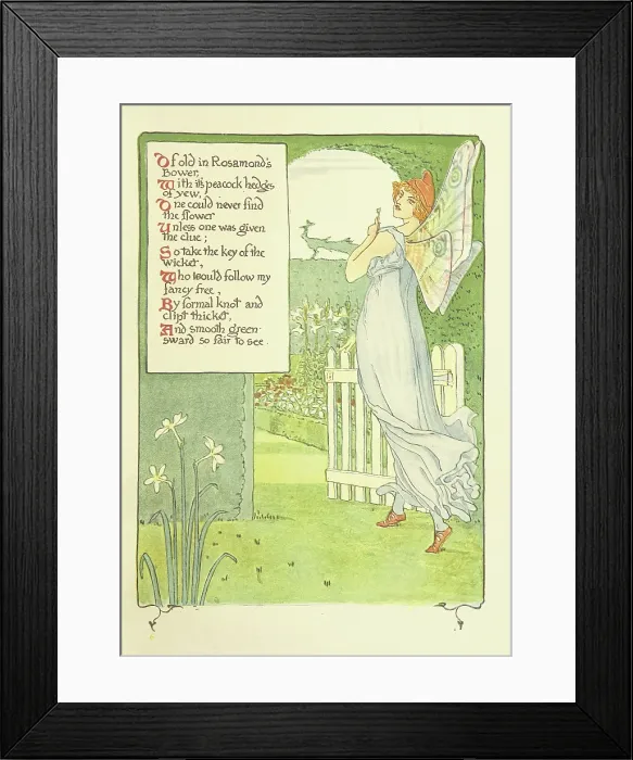 Framed Print : Of old in Rosamond's Bower...1899. Creator: Walter Crane. Of old in Rosamond's Bower...1899. Creator: Walter Crane Framed Print : Of old in Rosamond's Bower...1899. Creator: Walter Crane. Of old in Rosamond's Bower...1899. Creator: Walter Crane