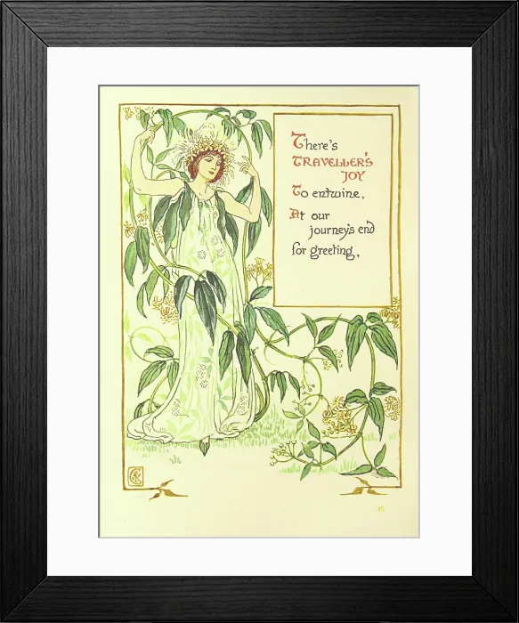 Framed Print : There's Traveller's Joy To entwine, At our journey's end for greeting, 1899 Framed Print : There's Traveller's Joy To entwine, At our journey's end for greeting, 1899