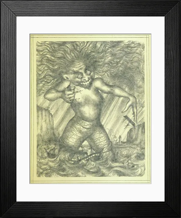 Framed Print : Demon sinking ships, 1885. Creator: Unknown Framed Print : Demon sinking ships, 1885. Creator: Unknown