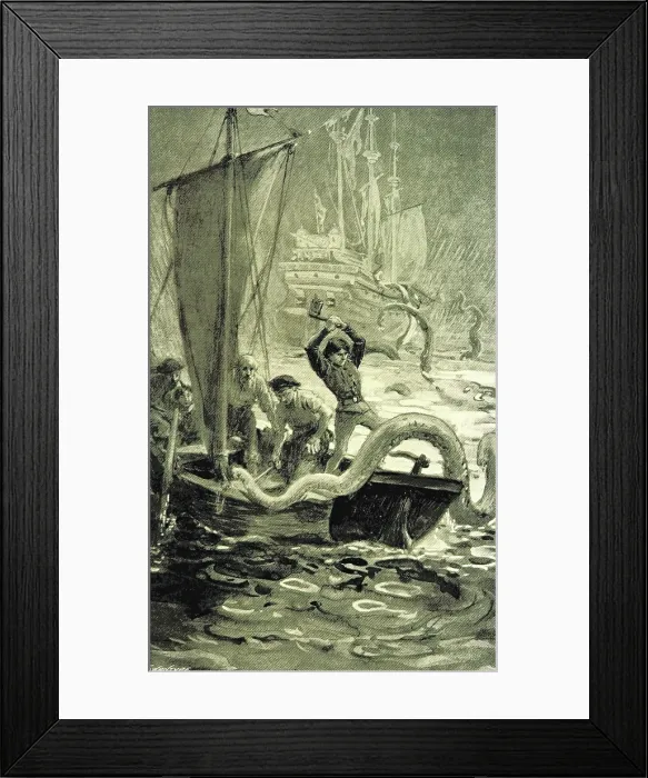 Framed Print : 'For the love of heaven cut the thing in twain!', 1898. Creator: Unknown Framed Print : 'For the love of heaven cut the thing in twain!', 1898. Creator: Unknown