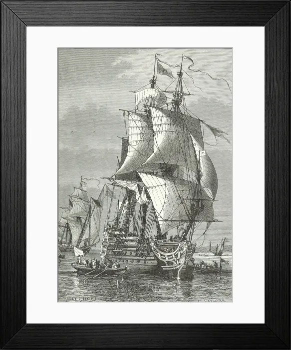 Framed Print : Triumph of Duquesne over Ruyter, at Messina, (1672), 1870. Creators: Jules-Achille Noel, C Laplante Framed Print : Triumph of Duquesne over Ruyter, at Messina, (1672), 1870. Creators: Jules-Achille Noel, C Laplante
