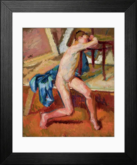 Framed Print : Male Nude, between 1894-1898. Creator: Wojciech Weiss Framed Print : Male Nude, between 1894-1898. Creator: Wojciech Weiss