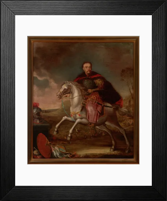 Framed Print : Equestrian Portrait of John III Sobieski (1629-1696), King of Poland, 4th quarter of 17th century. Creator: Unknown Framed Print : Equestrian Portrait of John III Sobieski (1629-1696), King of Poland, 4th quarter of 17th century. Creator: Unknown
