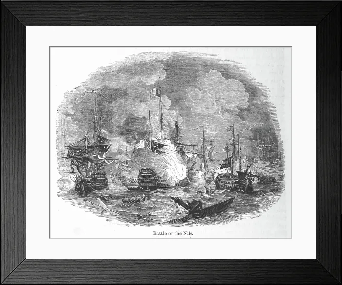 Framed Print : Battle of the Nile, 1798, (1856). Creator: Josiah Wood Whymper Framed Print : Battle of the Nile, 1798, (1856). Creator: Josiah Wood Whymper
