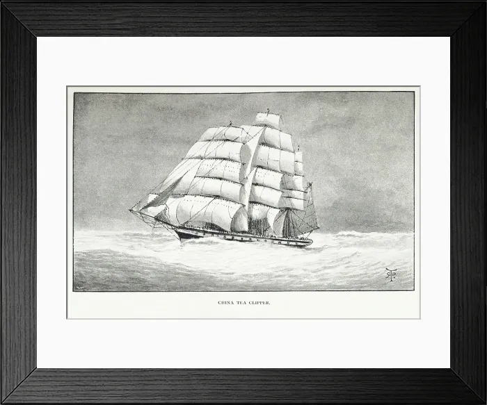 Framed Print : China Tea Clipper, 1896. Creator: Robert Taylor Pritchett Framed Print : China Tea Clipper, 1896. Creator: Robert Taylor Pritchett