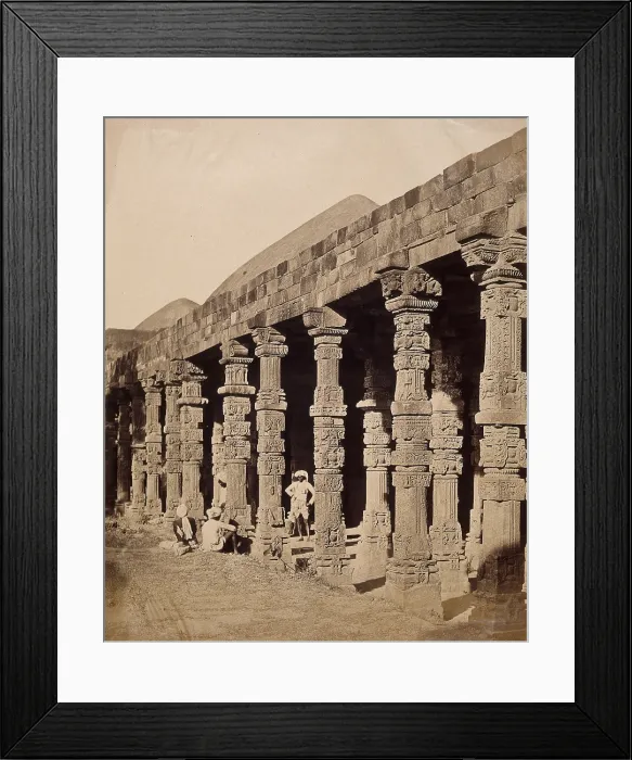 Framed Print : India: exterior of the Hindu temple in the Kootub near Delhi, c1858. Creator: Felice Beato Framed Print : India: exterior of the Hindu temple in the Kootub near Delhi, c1858. Creator: Felice Beato