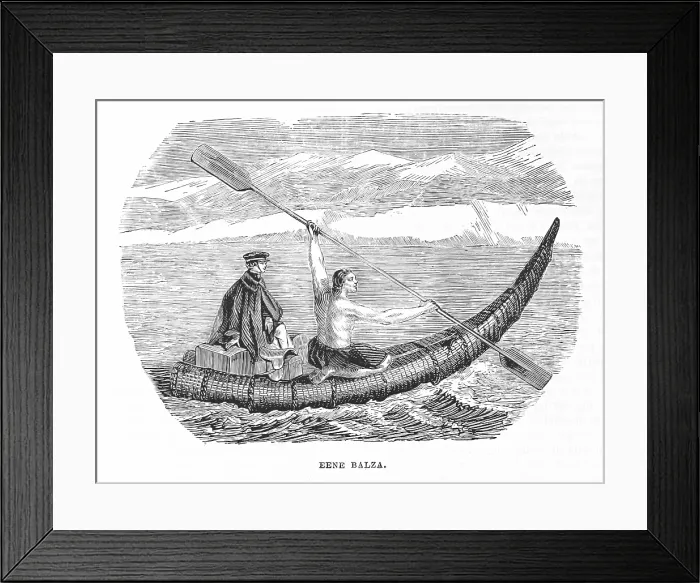 Framed Print : A balsa, 1839. Creator: Unknown Framed Print : A balsa, 1839. Creator: Unknown