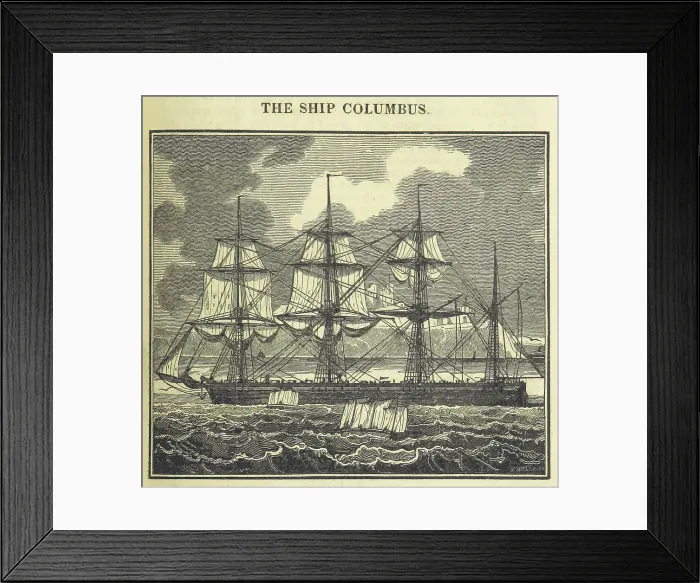 Framed Print : The Ship Columbus, 1826. Creator: Unknown Framed Print : The Ship Columbus, 1826. Creator: Unknown