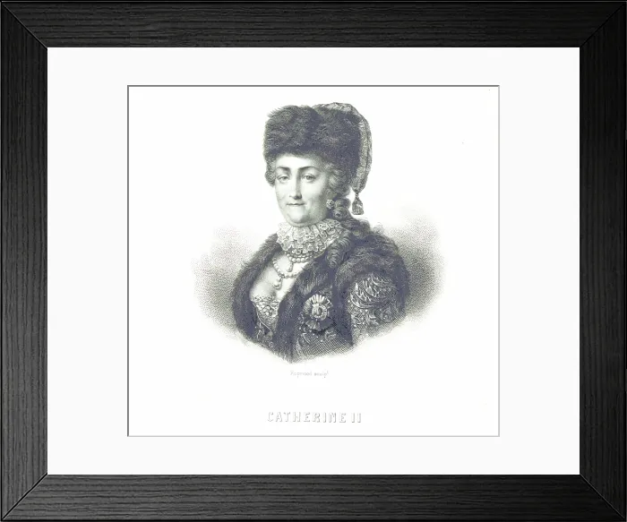 Framed Print : Catherine II, 1855. Creator: Hopwood Framed Print : Catherine II, 1855. Creator: Hopwood