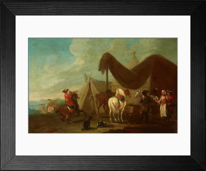 Framed Print : Trumpeter in Front of the Tent, 17th century. Creator: Unknown Framed Print : Trumpeter in Front of the Tent, 17th century. Creator: Unknown