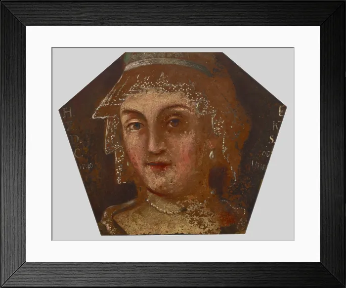 Framed Print : Coffin Portrait of Nieborowska from Hyzne, 1740. Creator: Unknown Framed Print : Coffin Portrait of Nieborowska from Hyzne, 1740. Creator: Unknown