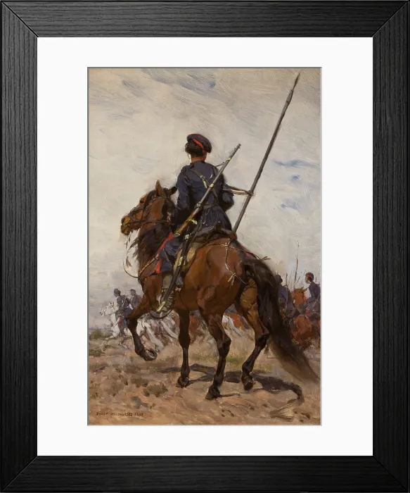 Framed Print : A Cossack, 1882. Creator: Jozef Chelmonski Framed Print : A Cossack, 1882. Creator: Jozef Chelmonski