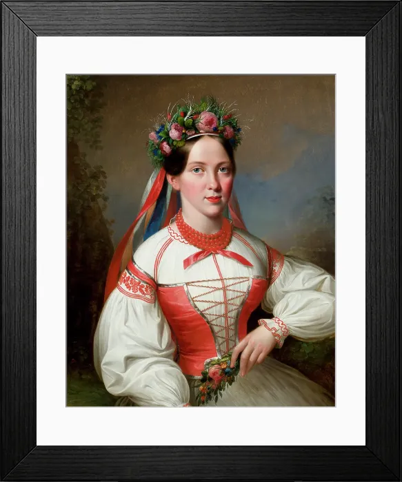 Framed Print : A Krakovian Woman, 1845. Creator: Martin Jablonski Framed Print : A Krakovian Woman, 1845. Creator: Martin Jablonski