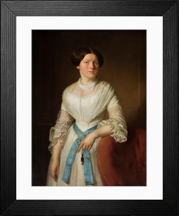 Framed Print : Portrait of Miss Pisarzowska, 1852. Creator: Jozef Simmler