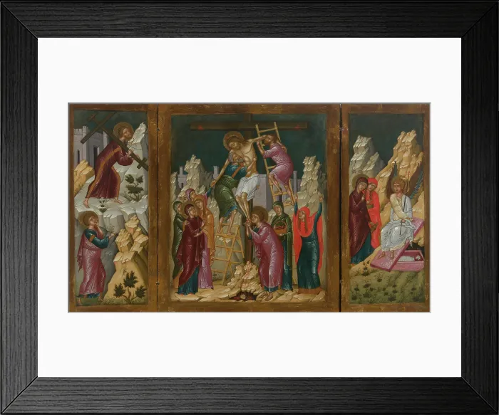 Framed Print : Byzantine Triptych with Scenes from the Passion of Christ, 2nd half of 16th century. Creator: Unknown Framed Print : Byzantine Triptych with Scenes from the Passion of Christ, 2nd half of 16th century. Creator: Unknown