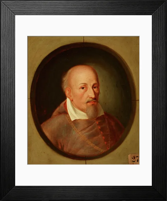 Framed Print : Portrait of Jakub Zadzik (1582-1642) Korab Coat of Arms, Bishop of Krakow, after 1785. Creator: Friedrich Kloss Framed Print : Portrait of Jakub Zadzik (1582-1642) Korab Coat of Arms, Bishop of Krakow, after 1785. Creator: Friedrich Kloss