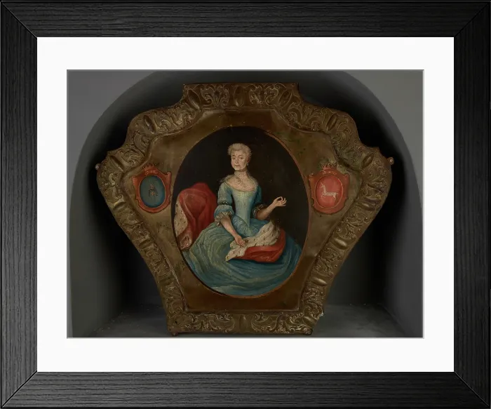 Framed Print : Coffin Portrait of a Lady of Krzywda and Boncza Coats of Arms, around the mid-18th century. Creator: Unknown Framed Print : Coffin Portrait of a Lady of Krzywda and Boncza Coats of Arms, around the mid-18th century. Creator: Unknown