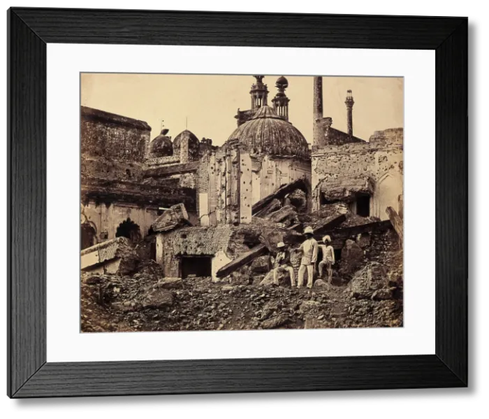 Framed Print : Lucknow, India: the Chutter Munzil, showing damage caused by an explosion during the Indian...c1858. Creator: Felice Beato Framed Print : Lucknow, India: the Chutter Munzil, showing damage caused by an explosion during the Indian...c1858. Creator: Felice Beato
